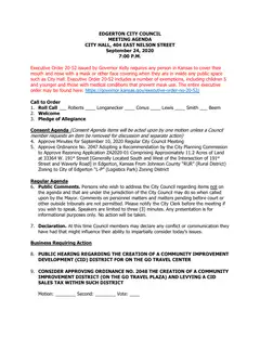 First page of the agenda packet