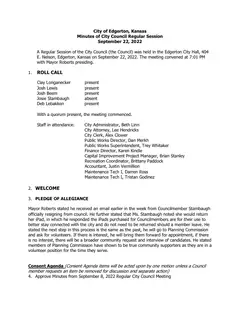First page of the minutes