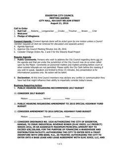 First page of the agenda