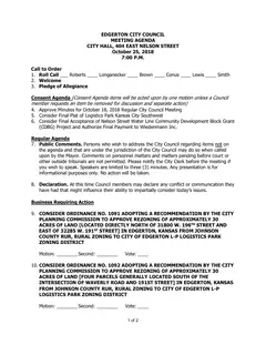 First page of the agenda