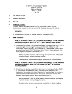 First page of the agenda