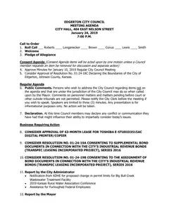 First page of the agenda