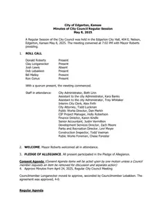 First page of the minutes
