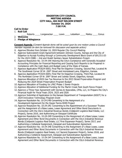 First page of the agenda packet