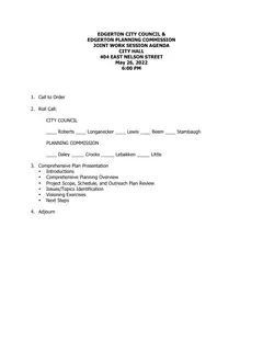 First page of the agenda