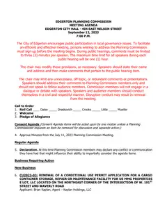 First page of the agenda
