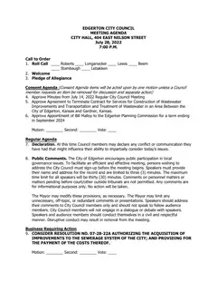 First page of the agenda