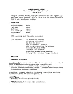 First page of the minutes
