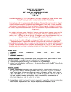 First page of the agenda packet