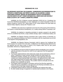 First page of Ordinance No. 2119, the City’s copy
