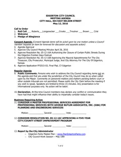 First page of the agenda