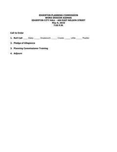 First page of the agenda
