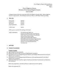 First page of the minutes