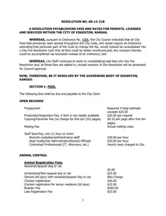 First page of Resolution No. 08-12-21B, the City’s copy