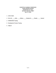 First page of the agenda