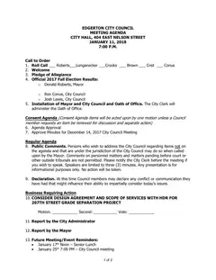 First page of the agenda packet