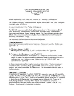 First page of the minutes