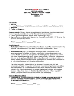 First page of the agenda
