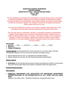 First page of the agenda