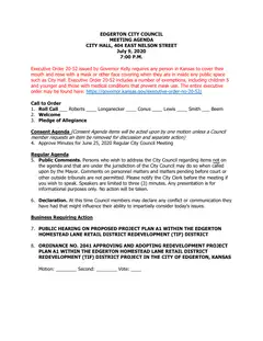 First page of the agenda packet