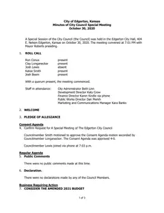 First page of the minutes