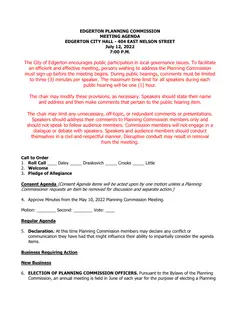 First page of the agenda