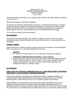 First page of the minutes
