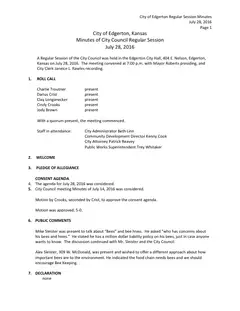 First page of the minutes
