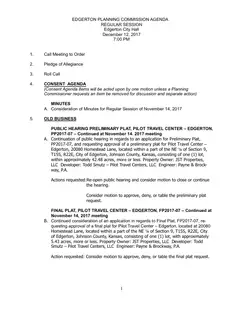 First page of the agenda