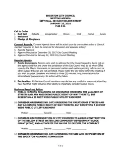 First page of the agenda