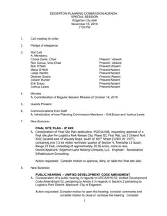 First page of the agenda packet