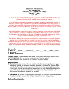 First page of the agenda