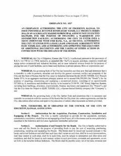First page of Ordinance No. 1027, the City’s copy