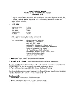 First page of the minutes