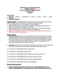 First page of the agenda