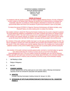First page of the agenda packet part 1