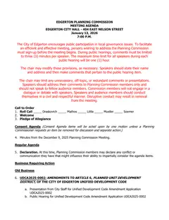 First page of the agenda