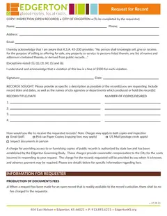 First page of Download Records Copy Request Form