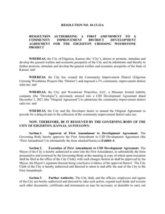 First page of Resolution No. 10-13-22A, the City’s copy
