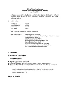 First page of the minutes