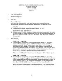 First page of the agenda packet