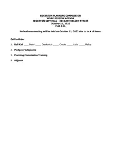 First page of the agenda