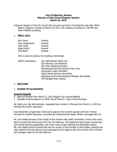 First page of the minutes