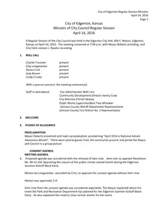First page of the minutes