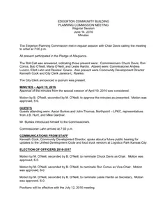 First page of the minutes