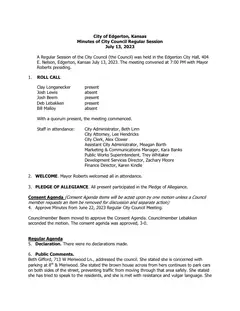 First page of the minutes