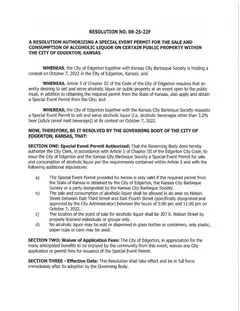 First page of Resolution No. 08-25-22F, the City’s copy