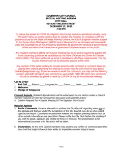 First page of the agenda