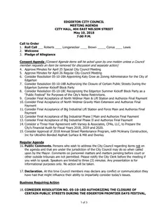First page of the agenda