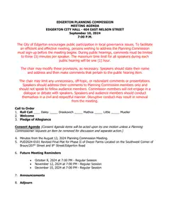 First page of the agenda